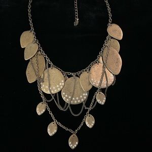 Multi Layered Gold and CZ Statement Necklace